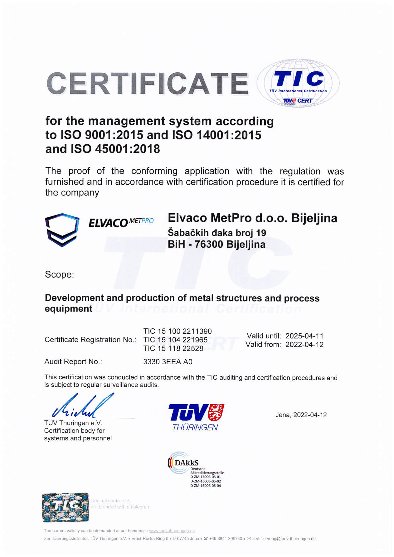 Elvaco MetPro UNI EN ISO 9001